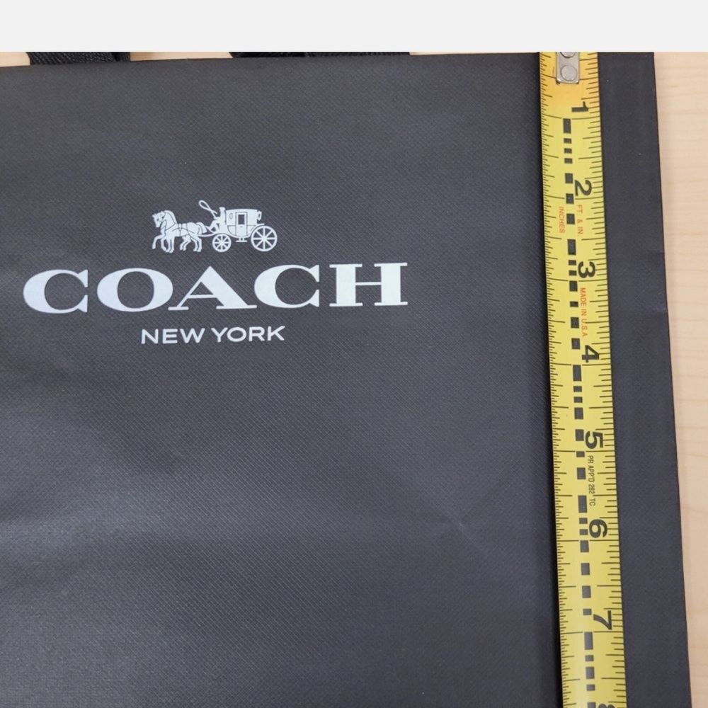 2 COACH NY Logo Reusable Black Paper Shopping Bags Envelope NEW White Dust Bag - Picture 5 of 16